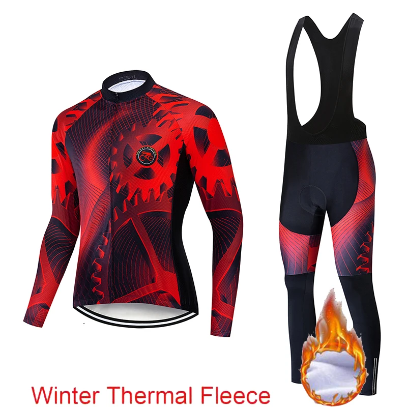 cycling set 5 Мужской зимний термо велосипедный комплект одежды teleyi с длинными рукавами для велоспорта Ropa Ciclismo мотобайк; велорубашка велосипедная одежда - Цвет: cycling set 5