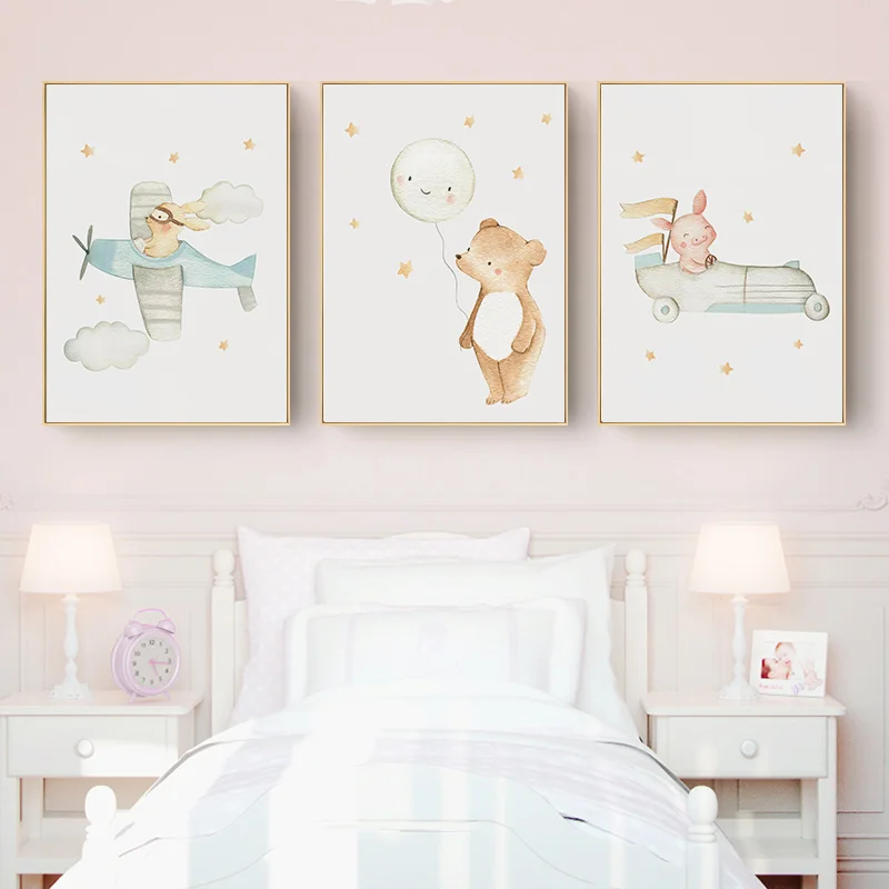 Настенный плакат с природным пейзажем рисунок гор лесов деревьев в