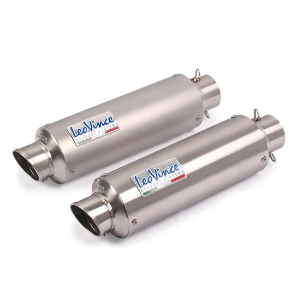 51mm Universal Motorcycle Stainless Steel Exhaust Modified Scooter Leovince Muffle Fit Most ATV With Sticker |