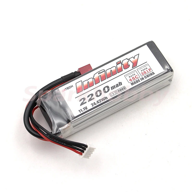 Литий-полимерная аккумуляторная батарея Infinity 2200 мАч 45C/95C 3S 11 1 В T-Plug XT60 выходные