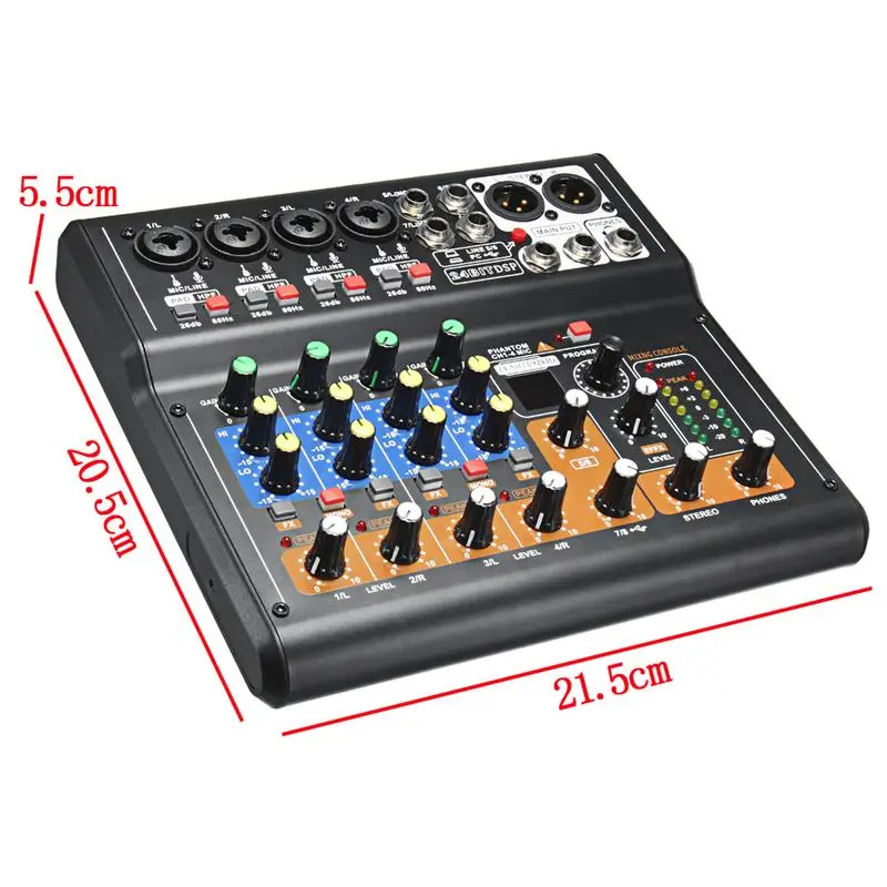 LEORY профессиональный 8 каналов аудио микшерный пульт Мини USB цифровой DJ микшер с PAD переключатели DSP эффект для караоке ПК встречи
