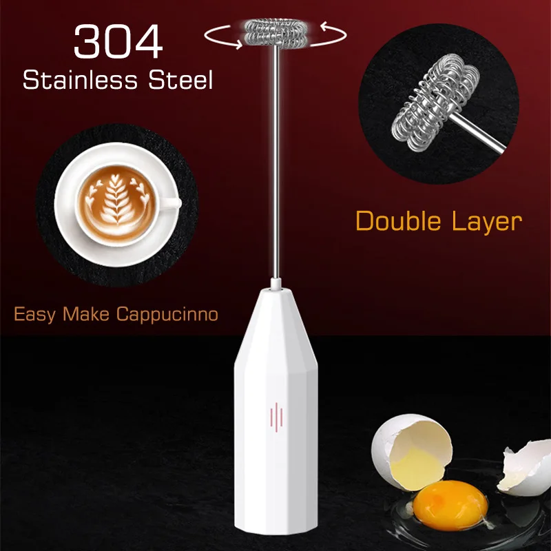 Электрический вспениватель молока ручной взбиватель для кофе яиц мешалка