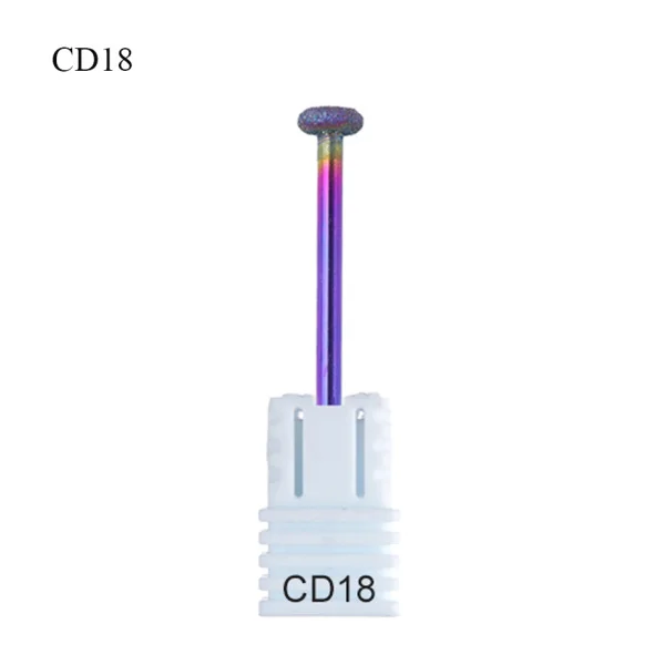 CD18 1 шт. электрические сверла для ногтей радужные алмазные фрезы для маникюра аксессуары роторные инструменты для дизайна ногтей LACD01-27-1 - Цвет: CD18