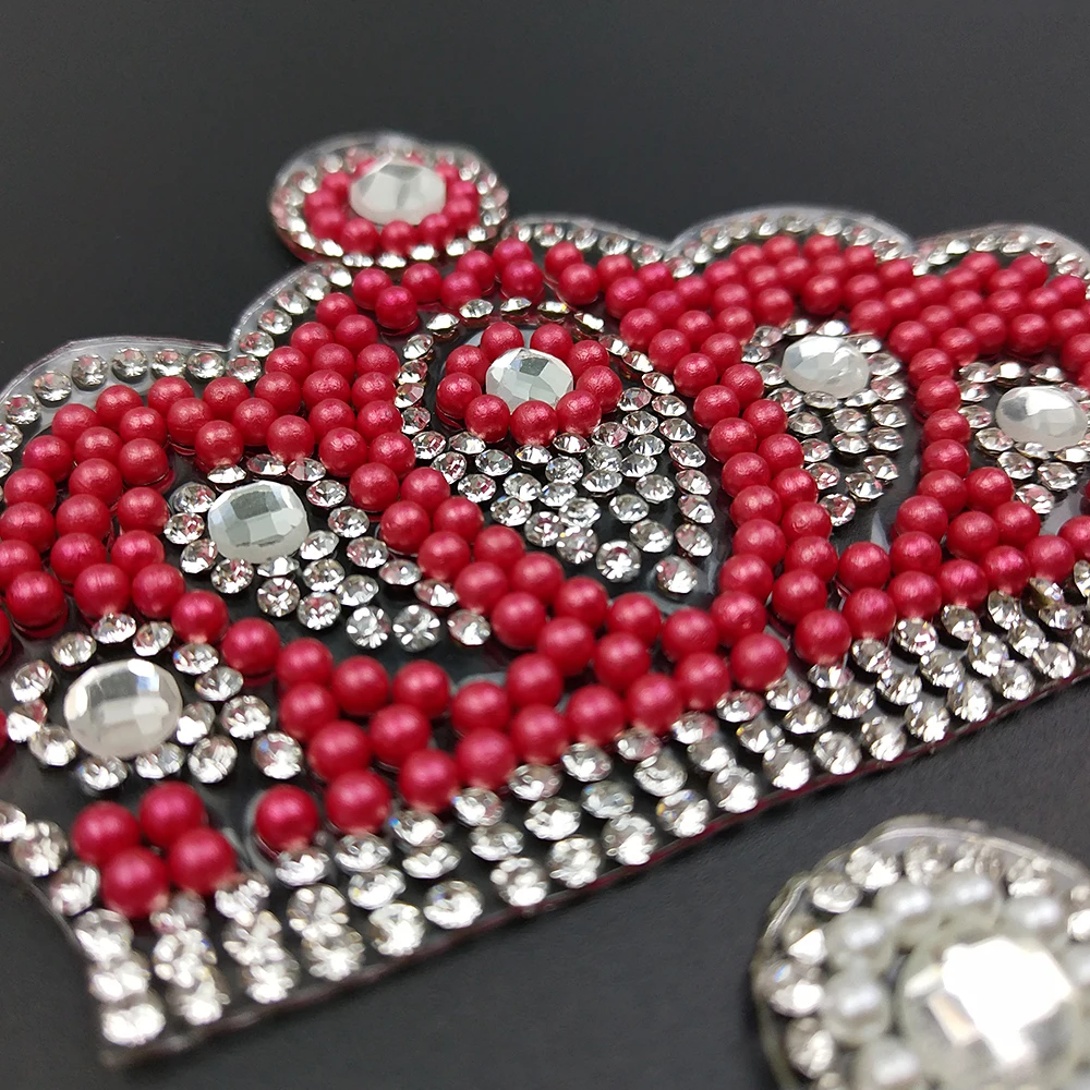 Модные жемчужные алмазные Стразы нашивки с короной для одежды футболки наклейки