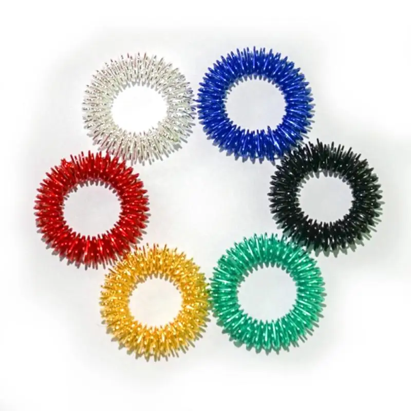 

Finger Ring Toy Stress Relief Sensory Spring Fingers Rings Stress Anxiety Relief Finger Toys Spiky Finger Ring/Acupressure Ring