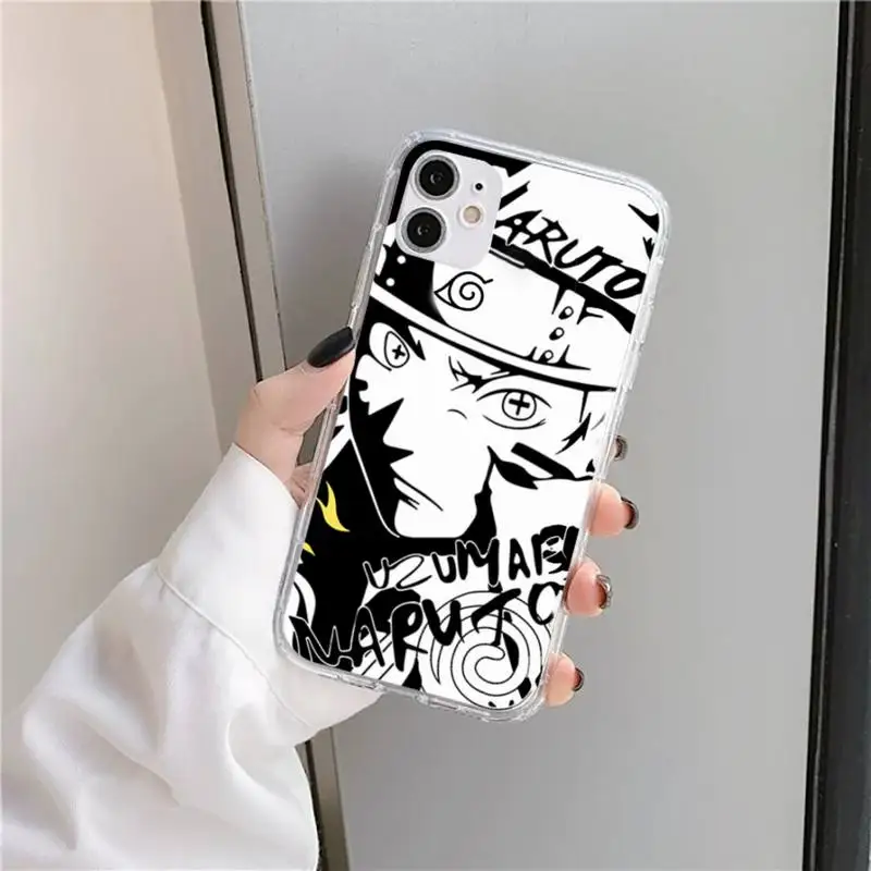 

Japan Naruto Cute Sasuke Phone Case Transparent for iPhone 11 12 mini pro XS MAX 8 7Plus X SE 2020 XR Samsung S10 9 8 7 6 Plus