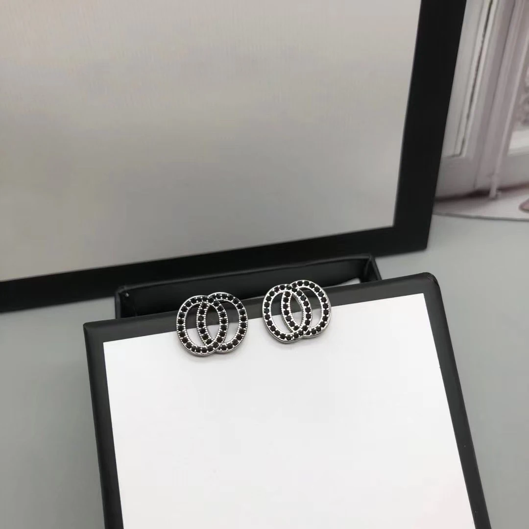 

Exquisite Women Fashion 925 Silver Zircon Round Earrings Original High Quality Brand Jewelry Exquisite Logo Holiday Couple Gift