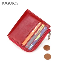jogujos small genuine leather slim wallets mini wallets thin rfid card holder women wallets money bag male fashion short purse
