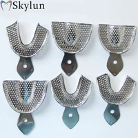 6pcs dental stainless steel impression tray teeth toto disk tray of dental impression materials dental materials sl518