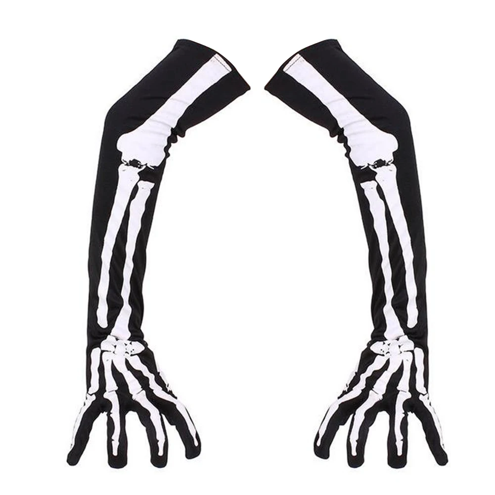 1 пара в виде скелета на Хэллоуин перчатки косплей костюм вечерние длинные руки