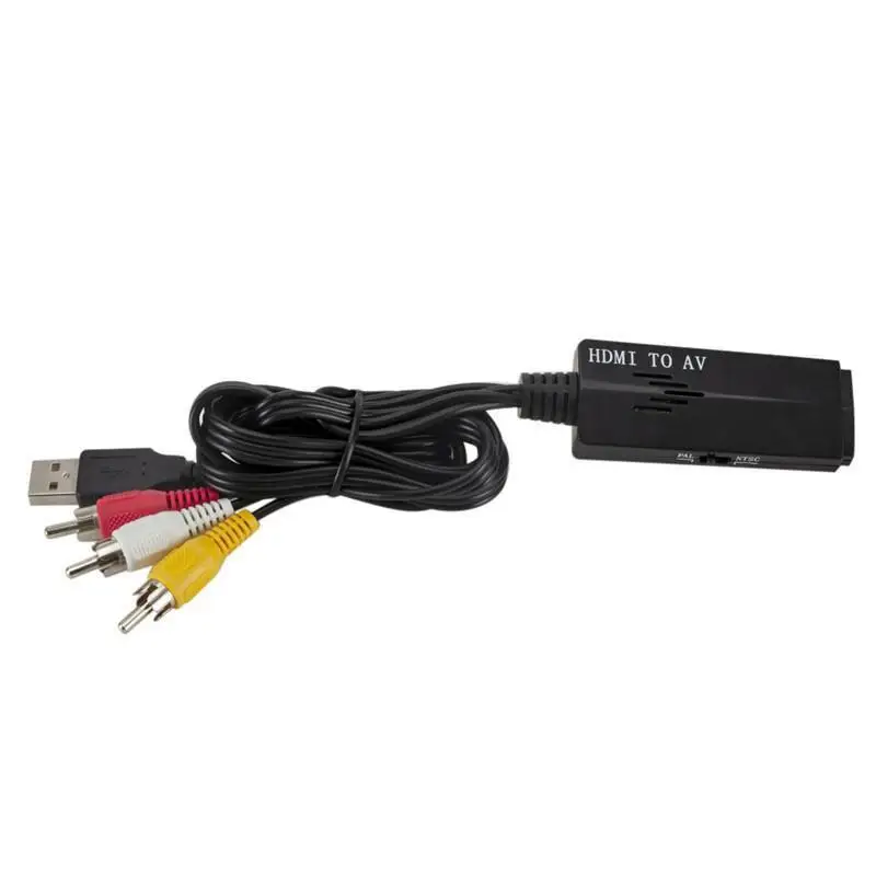 HDMI в 3RCA конвертер композитный AV/CVBS видео аудио HDMI2AV адаптер Поддержка NTSC/PAL для