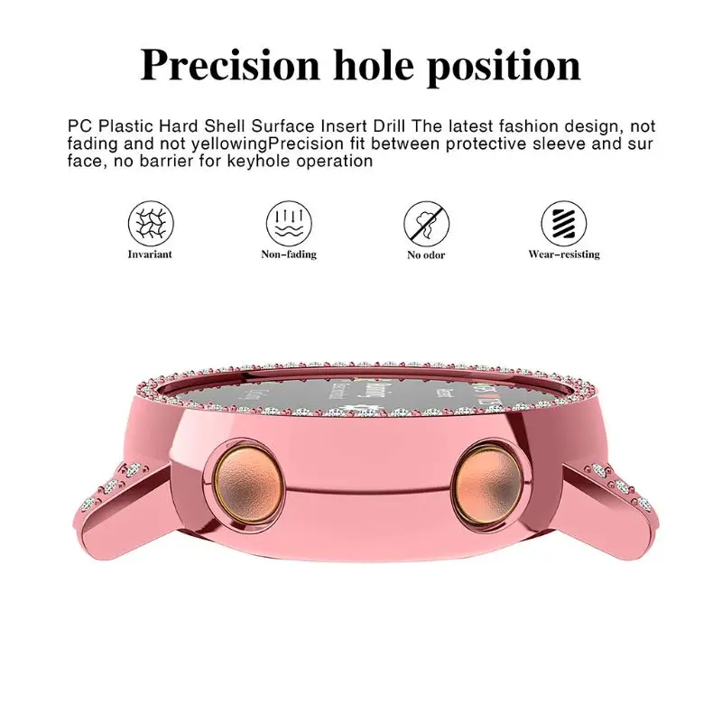 Anti-fall Diamond PC Screen Protector Case Shock-Proof Protective Cover Bumper Shell for Samsung Galaxy Watch Active Accessories |