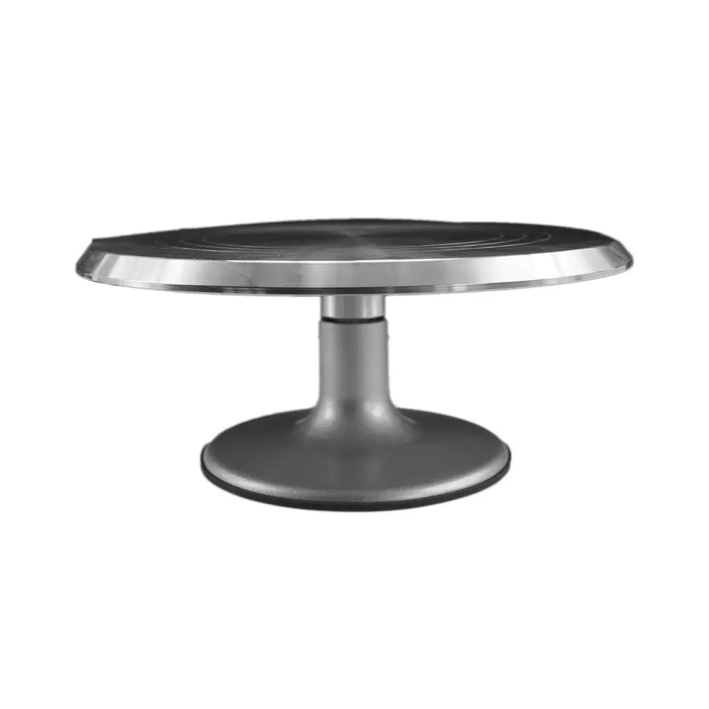 Round Rotating Cake Platform Stainless Steel Swivel Plate With Silicone Base Durable Revolving Decoration Stand | Дом и сад