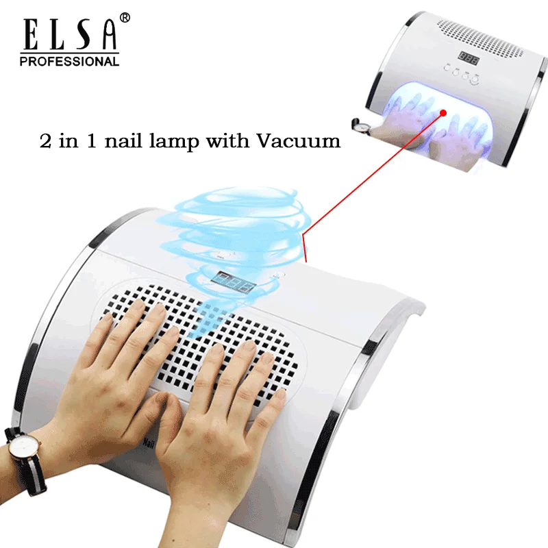 Маникюрная лампа 2 в 1 с пылесборником для ногтей двумя мощными вентиляторами и 36