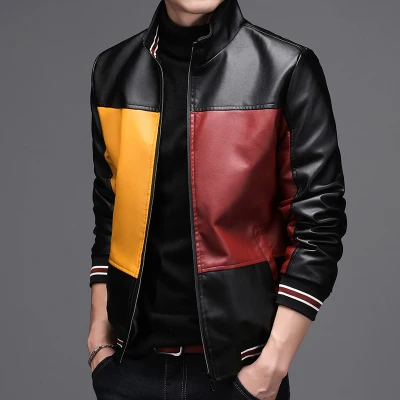 

Men Jacket 2020 Autumn Winter Leather Jackets For Man Clothing Motorcycle Long Sleeves Coat Fashion Korean Style Clothing