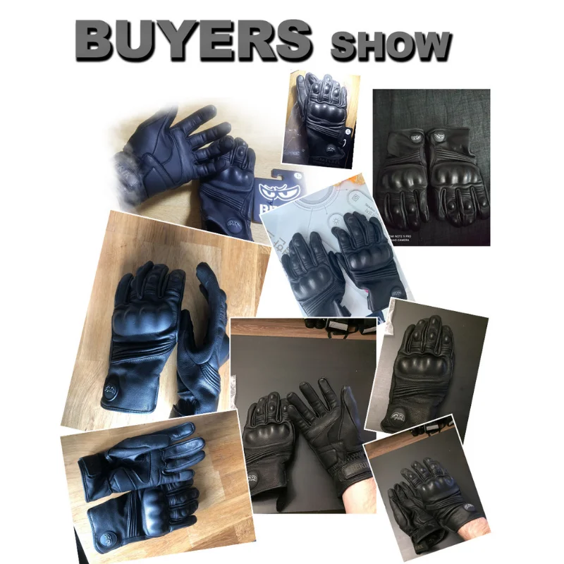 

BERIK Men Motorcycle Gloves Leather Moto Riding Gloves Vintage Black Cycling Gloves Off-Road Racing Equipment For Motorcycle
