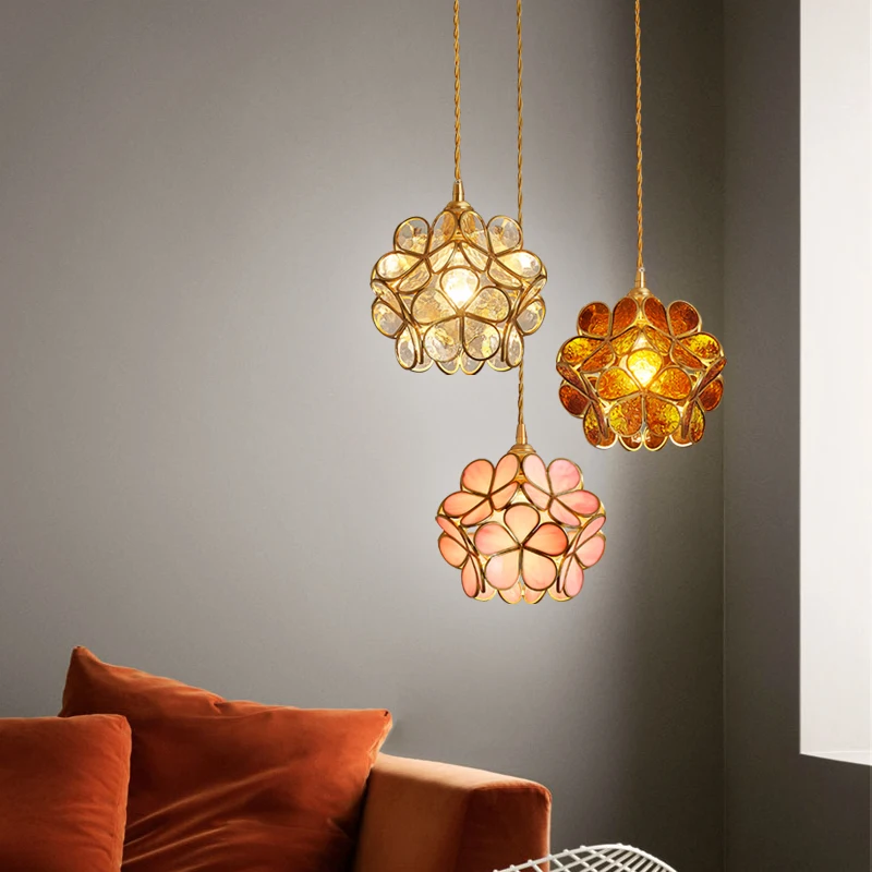 Mini lampe suspendue en verre doré E27, design moderne, luminaire décoratif d'intérieur, idéal pour un Loft, une chambre à coucher, une cuisine ou un bureau