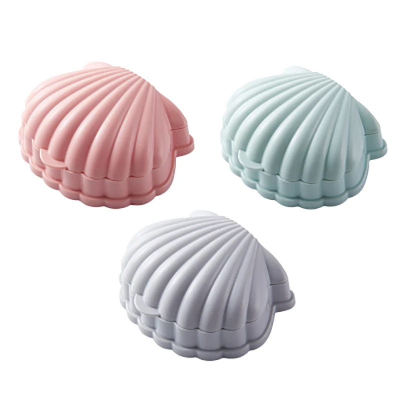 

Creative Cute Shell Shape Soap Box Portable Drain Soap Holder Travel Soap Protect Case Bathroom Accessories
