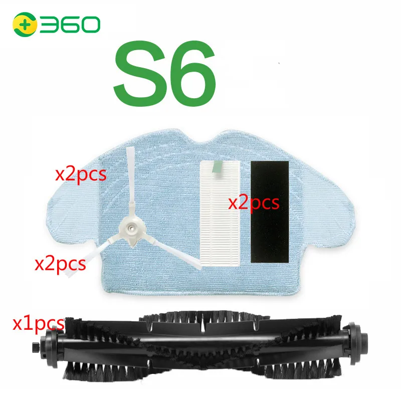 360 S6 робот Вакуумный Швабра Ткань боковые щетки основная щетка Hepa фильтр для