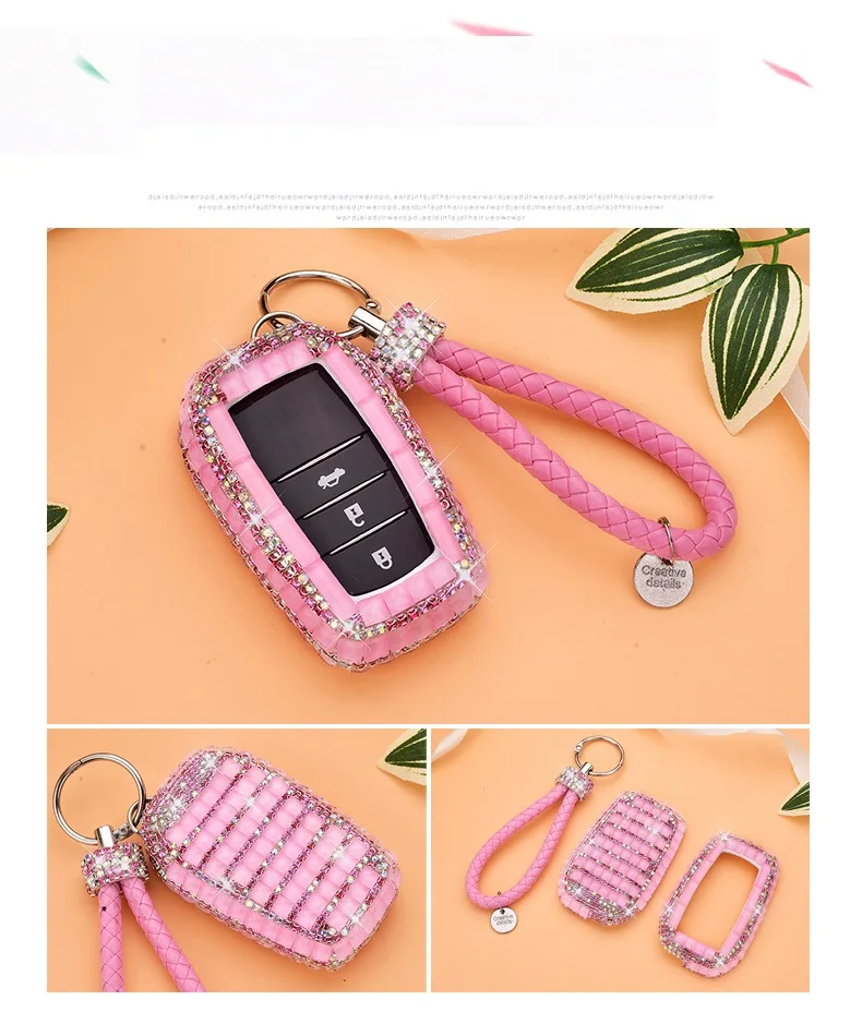 Роскошный чехол для автомобильного ключа со стразами/чехол Toyota Land Prada Corolla RAV4 CROWN