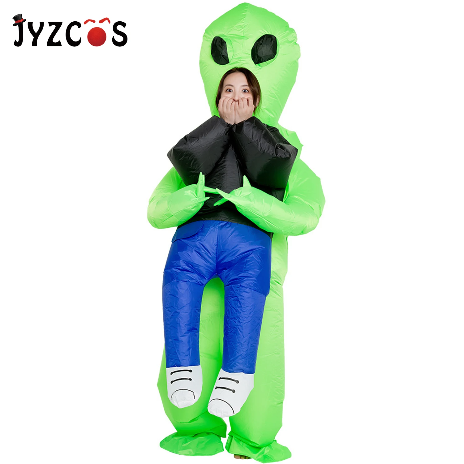 JYZCOS зеленый инопланетянин НЛО надувные костюмы на Хэллоуин Рождество Пурим нарядное платье Вечерние маскарадный костюм монстра