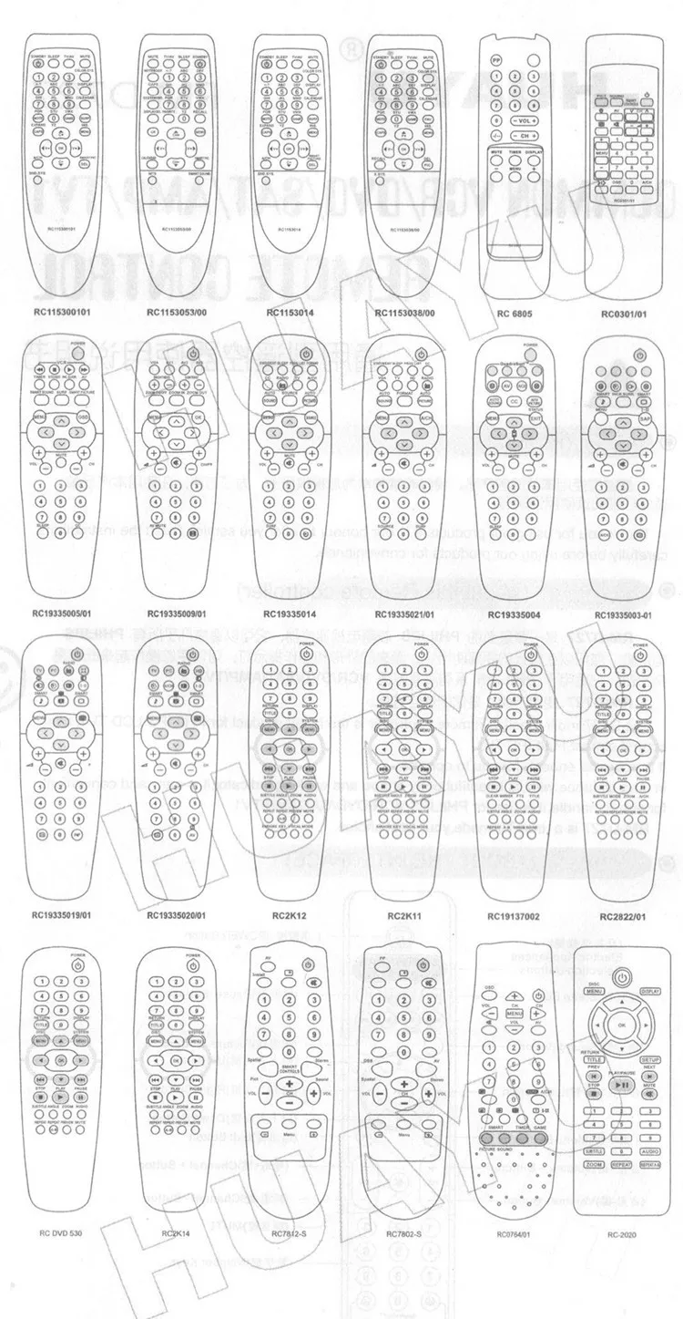 Пульт дистанционного управления подходит для philips tv/DVD/AUX/VCR RC4347/01 RC4343/01 RC4337/01 RC4337/01 H RC4333/01 huayu