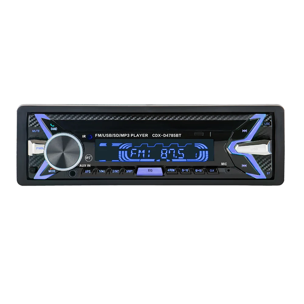 12 в 1 Din Bluetooth Автомагнитола аудио стерео MP3 плеер 7 цветов светильник Передняя съемная Панель Поддержка SD/FM/AUX/USB