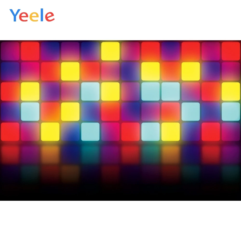 Красочный квадратный диско танец Ретро 80С Вечеринка фотосессия фон для