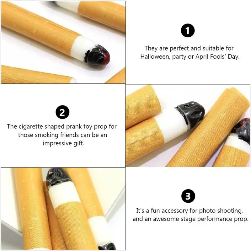 

10Pcs Interesting Pranking Toys Cigarette Shaped Toys Simulated Cigarettes Props