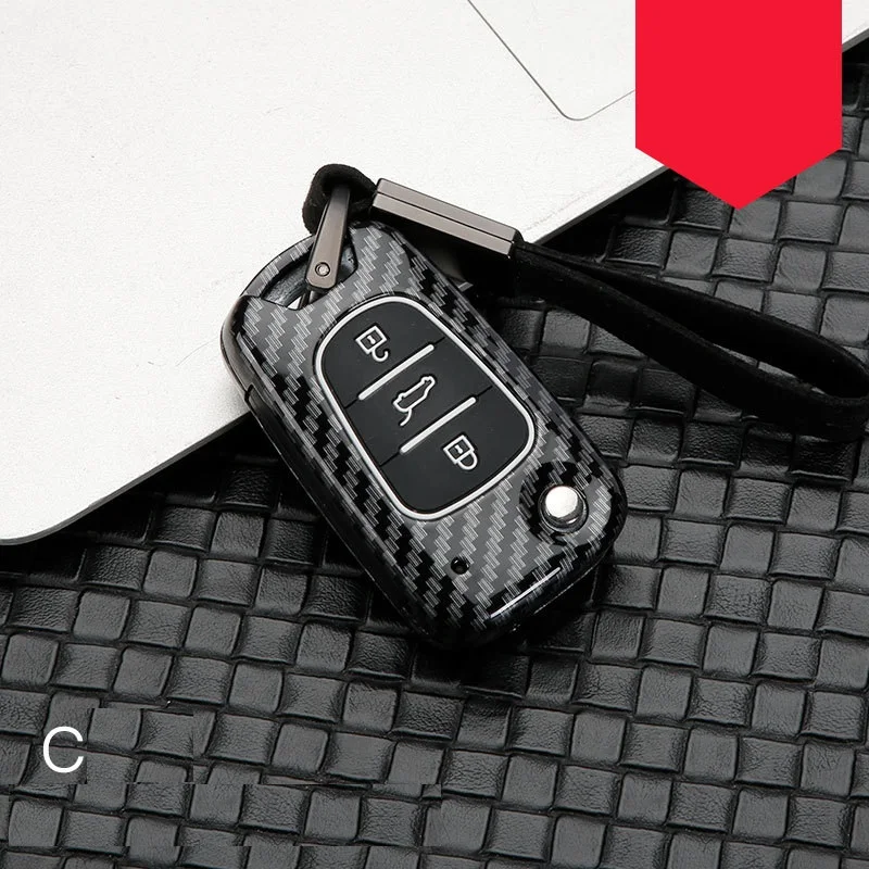 Чехол для автомобильного ключа из углеродного волокна Kia RIO K2 K5 Sportage Sorento Hyundai i20 i30