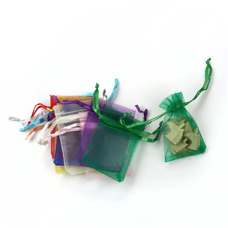 

Шкатулка Doreen из органзы, мешочки для украшений, прямоугольник на шнурке наугад (полезное пространство: 5,5x5 см), 7x5 см, 5 шт.