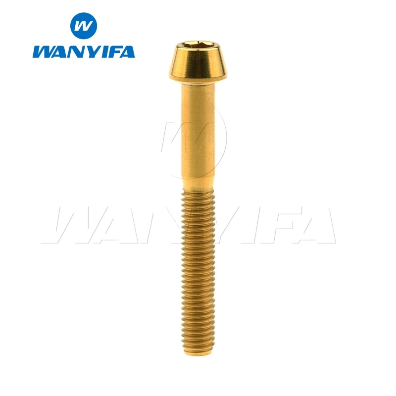 M5x40 Gold Wanyifa конус колпачки Винт С Титановым болтом M5x9 15, 16, 18, 20, 25 30 35, 40 45 50 55 60 мм для Велосипедный вынос руля велосипедный крепеж - Цвет: M5x40 Gold