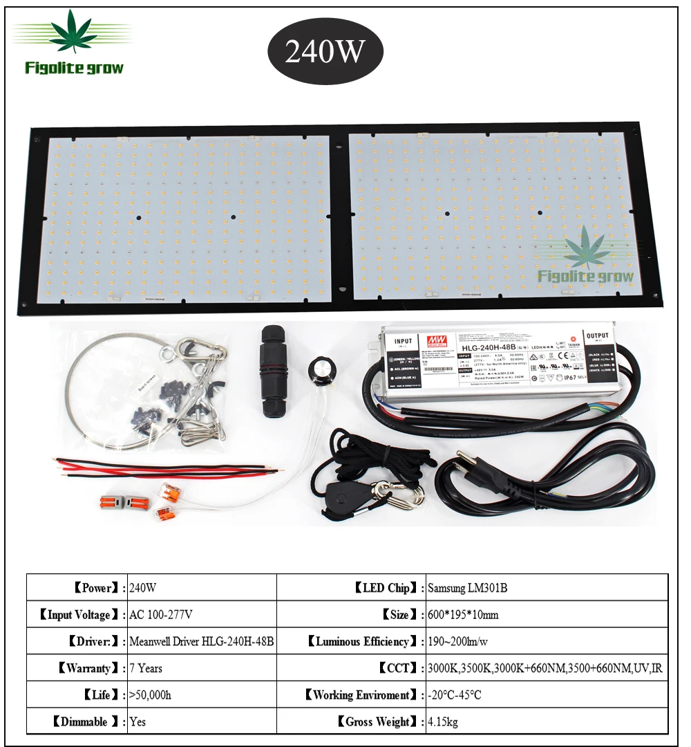 Figolite grow Квантовая доска с регулируемой яркостью УФ ИК светодиодный светильник для выращивания QB288 LM301B 120 Вт 240 Вт 320 Вт 480 Вт с драйвером Meanwell 7 лет гарантии