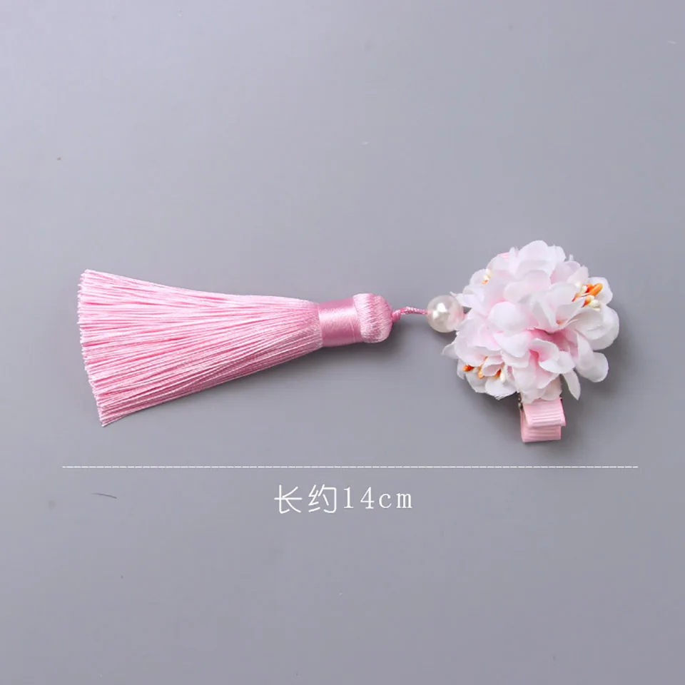 Антикварные кисточки Китай цветок шпилька Hanfu головной убор для детей маленькая