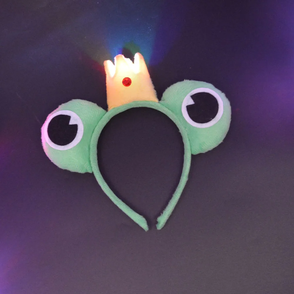 

Adult Kids Led Glow Light up Frog Animal Ear Headband Head Wear Neon Party Supplies Wedding Birthday Baby Shower Halloween