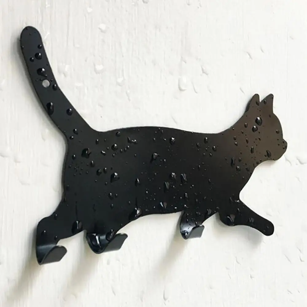 cat Кухонная настенная дверная Металлическая Вешалка-крючок для ключей в форме кошачьего хвоста декоративный держатель стеллаж для хранения одежды Крючок для бесшовного крепления Аксессуары для инструментов - Цвет: cat