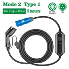 Зарядное устройство J 1772 EV, тип 1, 32 А для портативного электромобиля, 5 метров, вилка CEE, 220-240 В, автомобильный зарядный кабель
