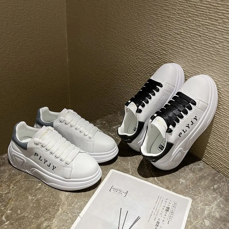 

Fashion Travel Sneakers for Women Round Toe Lace Up White Platform Shoes Woman Board Shoe 2021 New Casual Running Sneaker Female