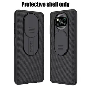 for xiaomi poco x3 nfc phone case lens sliding cover pc protective sleeve for xiaomi