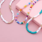 Богемные разноцветные браслеты для ног для женщин, эластичные украшения ручной работы, летние пляжные браслеты для ног, 2021