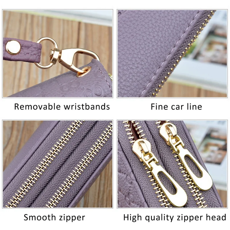 Женские кошельки милый кошелек с кошкой двойной длинный на молнии для монет