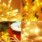 Светодиодная гирлянда, 3 м, медный провод, празднисветильник освещение, Сказочная Гирлянда для украшения рождественской елки, свадебной вечеринки