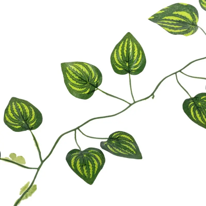 

Artificial Watermelon Vine Reptile Lizards Terrarium Climb Decoration Fake Plants Leaves 95AA