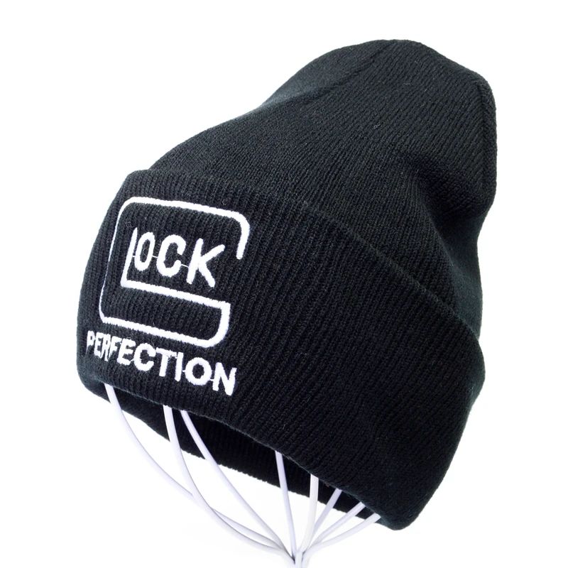 Вязаная тактическая шапка с надписью Glock вязаная крючком эластичная Теплые