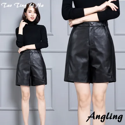 

2020 Women New Real Genuine Sheep Leather Shorts KS59