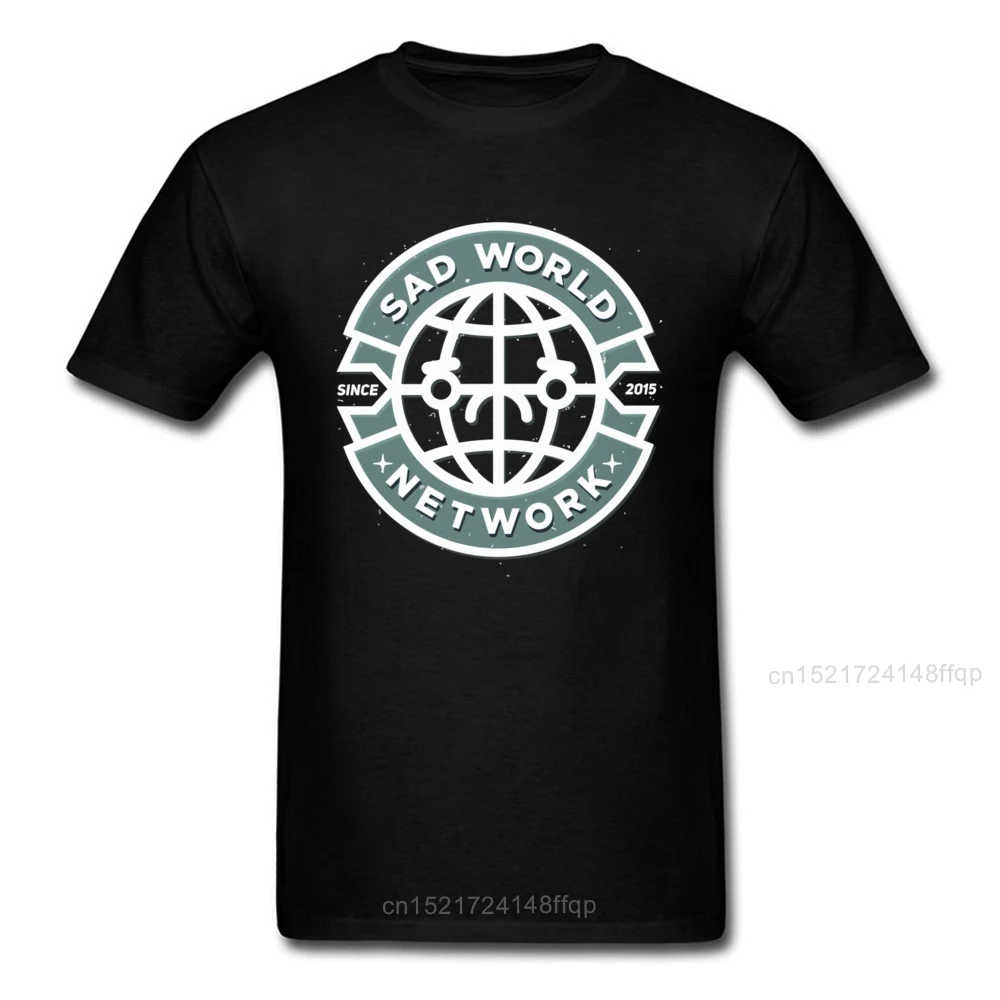 SAD WORLD NEWS NETWORK 2018 Летняя мужская черная футболка драматическая забавная
