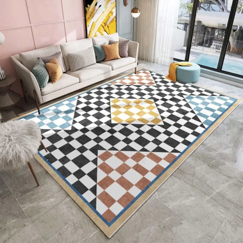 

Autumn and Winter Washable Carpet Rug for Living Room Washable Modern Printing Geometric Floor Rug Carpet for Parlor Mat Bedroom