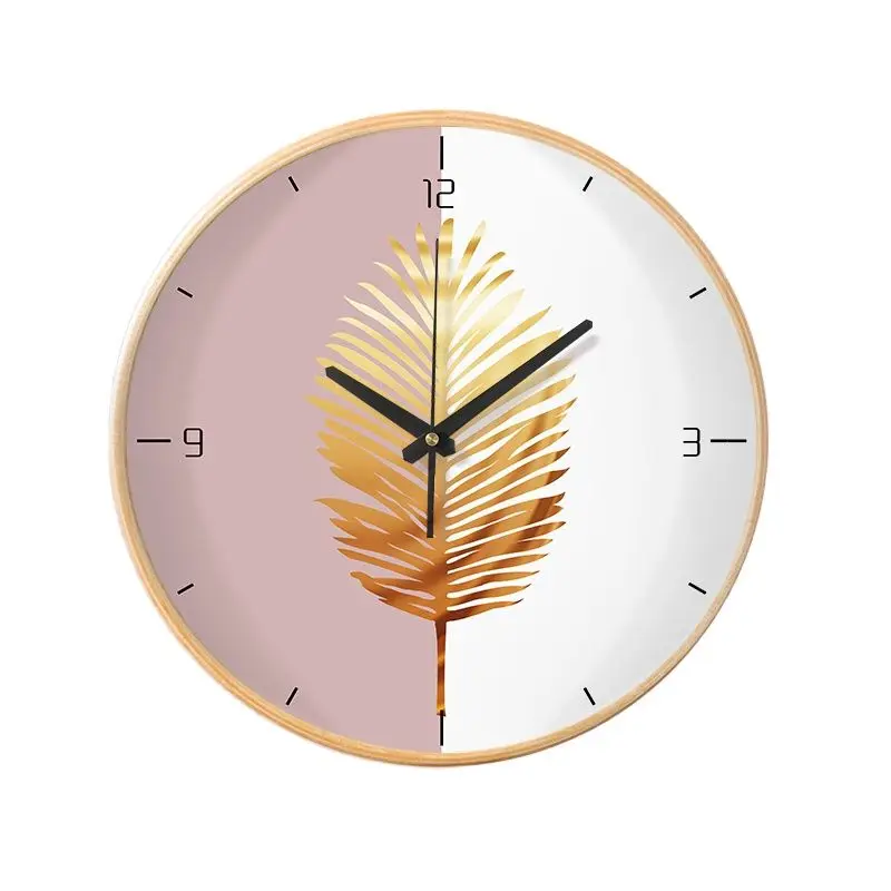 Настенные часы с механизмом для столовой деревянные розовые простые современные