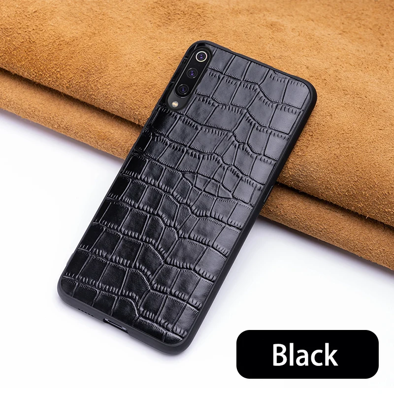 Black Чехол для телефона для Xiaomi 8 9 se 9T A1 A2 A3 lite Max 3 A3 Poco F1 чехол для Redmi 5 6a 7a Note 5, 6, 7, 8 Pro крокодиловой кожи текстуры - Цвет: Black