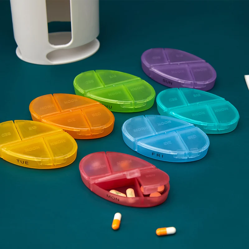 

7 Days Week Medicine Storage Case Compact Organizer Pills Storage Remind Box Portable Pill Box Medicine Storage Box Pill